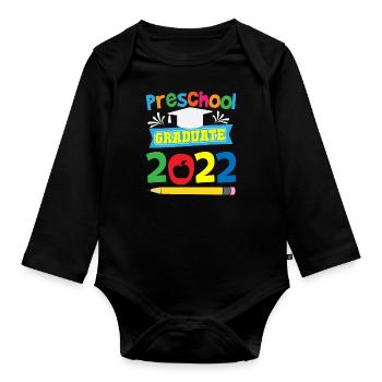 Preschool Graduate Pre-K Graduation Elementary - Body Bébé bio manches longues - noir - Devant
