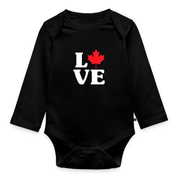 Canada - Body Bébé bio manches longues - noir - Devant