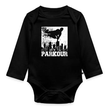 Parkour - Body Bébé bio manches longues - noir - Devant