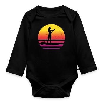Standup Paddleboard Standup Paddle Sup Men - Organic Longsleeve Baby Bodysuit - black - Front