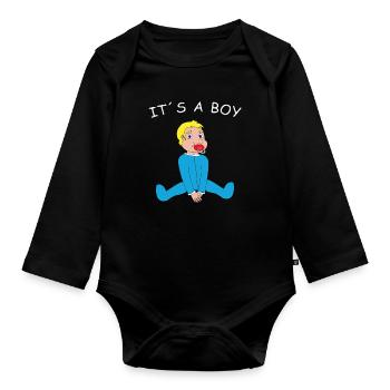 Baby Junge - Baby Bio-Langarm-Body - Schwarz - Vorne