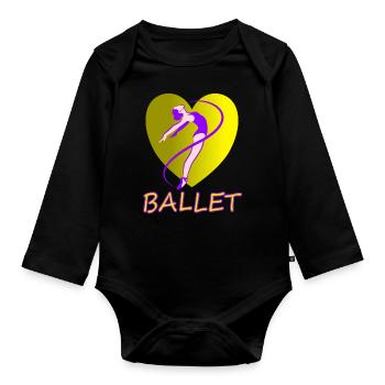 Danseur de ballet Ballet Dancer Dance School Cadeau - Body Bébé bio manches longues - noir - Devant