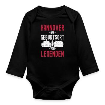 Freiburg Bayern Skyline - Baby Bio-Langarm-Body - Schwarz - Vorne