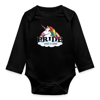 Fierté L’amour est l’amour - Body Bébé bio manches longues - noir - Devant