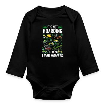Lawn Mower Mowing Dad Father - Baby Bio-Langarm-Body - Schwarz - Vorne