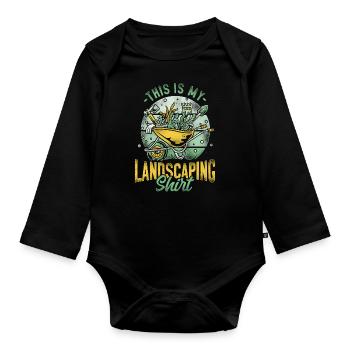 Landscaper Landscaping Landscape - Organic Longsleeve Baby Bodysuit - black - Front