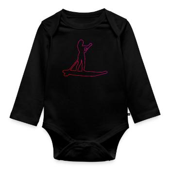 Damen Standup Paddling Standup Paddleboard - Baby Bio-Langarm-Body - Schwarz - Vorne