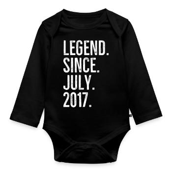 Legend Since July 2017 - Organic Longsleeve Baby Bodysuit - black - Front
