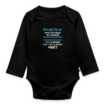 Mathematics - Organic Longsleeve Baby Bodysuit - black - Front