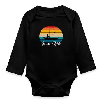 James River Fishing Spot - Organic Longsleeve Baby Bodysuit - black - Front