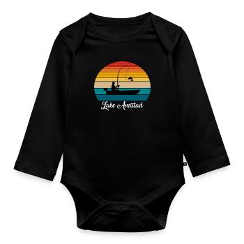 Lake Amistad Fishing Spot - Organic Longsleeve Baby Bodysuit - black - Front