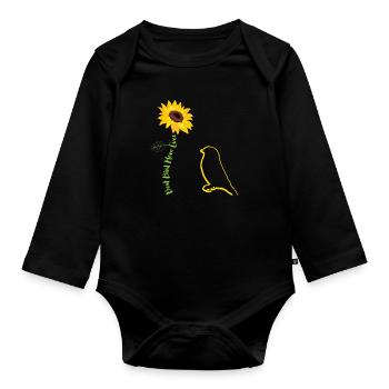 Meilleure maman d’oiseau de tous les temps - Body Bébé bio manches longues - noir - Devant