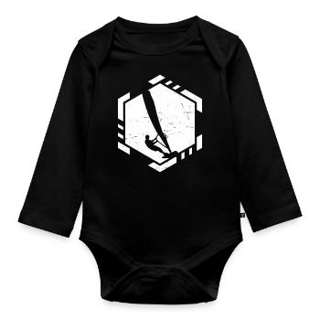 Surfing Surfer Windsurfing Windsurfer Men - Organic Longsleeve Baby Bodysuit - black - Front