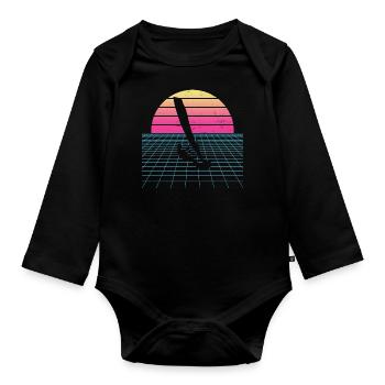 Windsurf Women Surfing Windsurfer Men Surfer - Organic Longsleeve Baby Bodysuit - black - Front