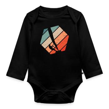 Women's Windsurf Windsurfer Men's Surf Surfer - Organic Longsleeve Baby Bodysuit - black - Front