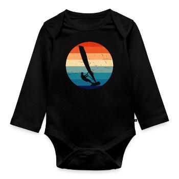 Windsurfing Surfing Windsurfing Men Windsurfers - Organic Longsleeve Baby Bodysuit - black - Front