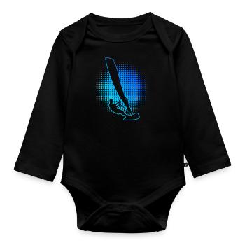 Windsurfing Women Windsurfing Surfer Men Windsurfer - Organic Longsleeve Baby Bodysuit - black - Front