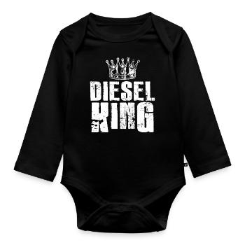 King Design for Diesel Drivers - Organic Longsleeve Baby Bodysuit - black - Front