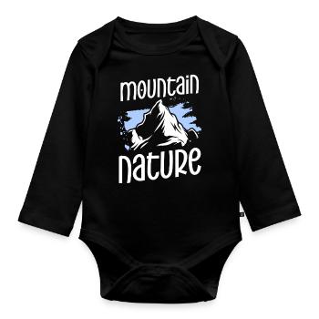 Nature Conservation Wood Mountains - Body Bébé bio manches longues - noir - Devant