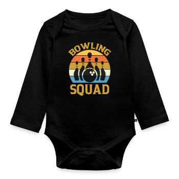 Bowling Squat - Hobby Sport Pin Bowler - Body Bébé bio manches longues - noir - Devant