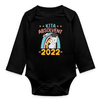 Kita Absolvent 2022 - Einschulung 2022 - Baby Bio-Langarm-Body - Schwarz - Vorne