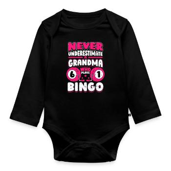 Bingo Gambling Lottery Bingo Joueurs - Body Bébé bio manches longues - noir - Devant