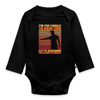 Coach Trainer - Organic Longsleeve Baby Bodysuit - black - Front