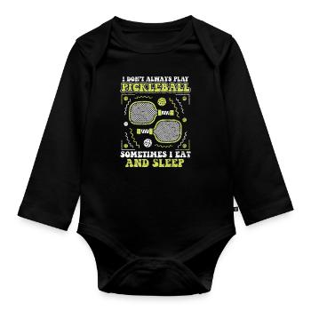 Pickleball Pickleballer Sport - Body Bébé bio manches longues - noir - Devant