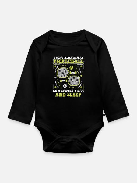 Pickleball Pickleballer Sport - Organic Longsleeve Baby Bodysuit - black