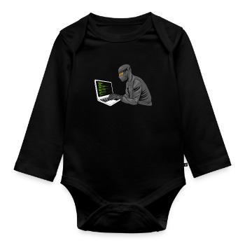 Programmeur, Codeur, Développeur de logiciels - Body Bébé bio manches longues - noir - Devant