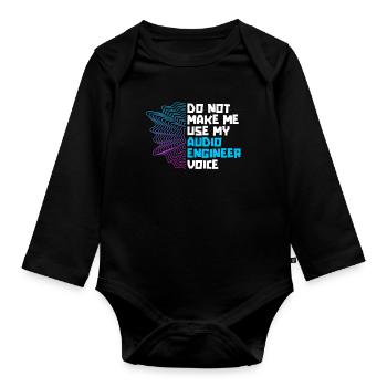 Tontechniker Sound Audio Engineer - Baby Bio-Langarm-Body - Schwarz - Vorne