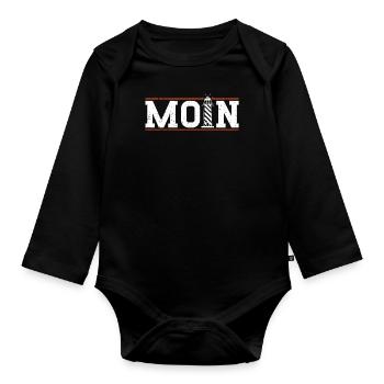 Moin ihr Spacken - Digga Spruch Meer Norddeutsch - Baby Bio-Langarm-Body - Schwarz - Vorne