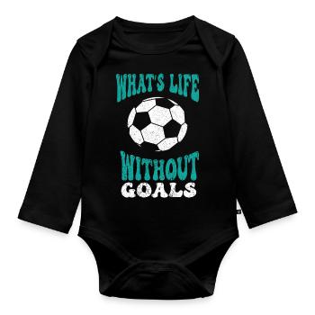 Football Footballers Football players Men's football - Organic Longsleeve Baby Bodysuit - black - Front
