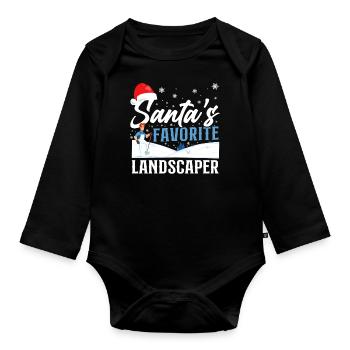 Landscaper Landscaping Landscape - Organic Longsleeve Baby Bodysuit - black - Front