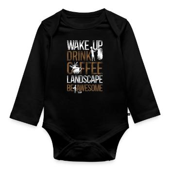 Paysagiste Aménagement Paysager - Body Bébé bio manches longues - noir - Devant