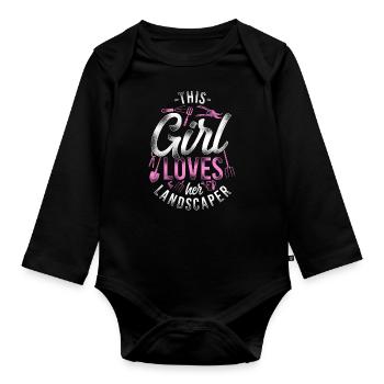 Landscaper Landscaping Landscape - Organic Longsleeve Baby Bodysuit - black - Front