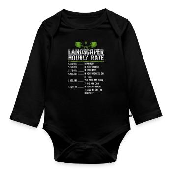 Landscaper Landscaping Landscape - Organic Longsleeve Baby Bodysuit - black - Front