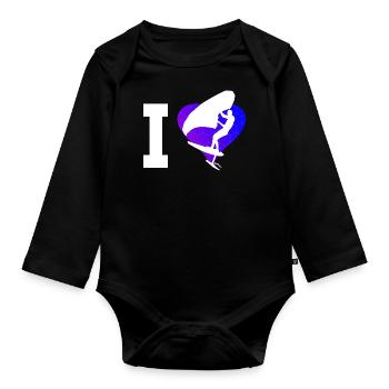 foilwing femme hydroptère aile aileurfe - Body Bébé bio manches longues - noir - Devant