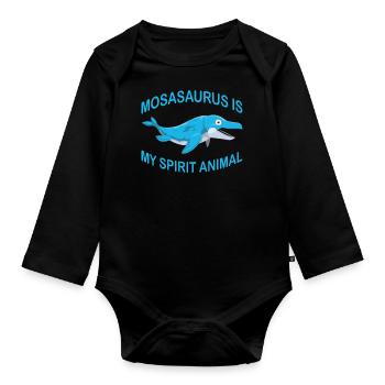 Biologiste marin Mosasaurus Time Dinosaures - Body Bébé bio manches longues - noir - Devant