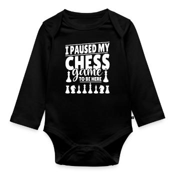 Schachspieler Schachspiel Spruch lustig Geschenk - Baby Bio-Langarm-Body - Schwarz - Vorne