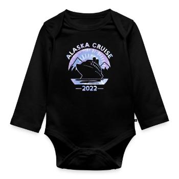 Alaska Cruise 2022 Tie Dye Print für Familienlärm - Baby Bio-Langarm-Body - Schwarz - Vorne