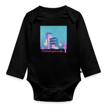 Prefabricated Building Princess - Organic Longsleeve Baby Bodysuit - black - Front