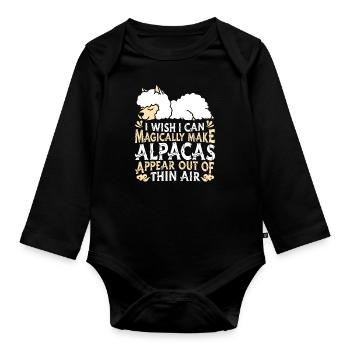 Alpaka - Baby Bio-Langarm-Body - Schwarz - Vorne