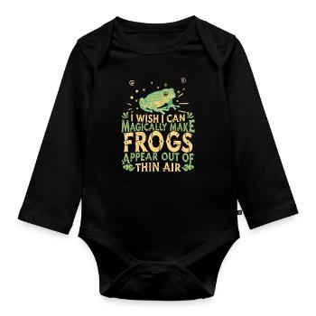 Frog Frogs Amphibian - Organic Longsleeve Baby Bodysuit - black - Front