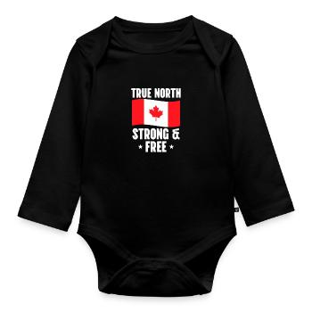 Kanada - Baby Bio-Langarm-Body - Schwarz - Vorne