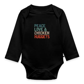 Pépites de poulet - Body Bébé bio manches longues - noir - Devant
