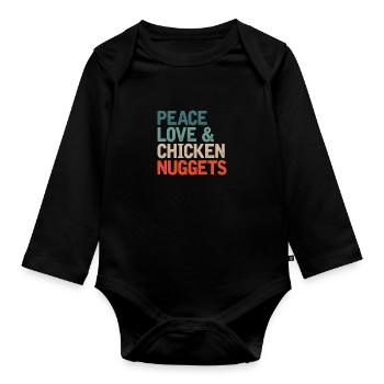 Poulet Volaille Poulet Nuggets Cadeau - Body Bébé bio manches longues - noir - Devant