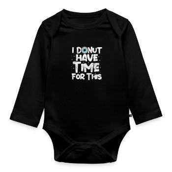 Donut - Baby Bio-Langarm-Body - Schwarz - Vorne
