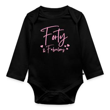 Vierzig fabelhaft - Baby Bio-Langarm-Body - Schwarz - Vorne
