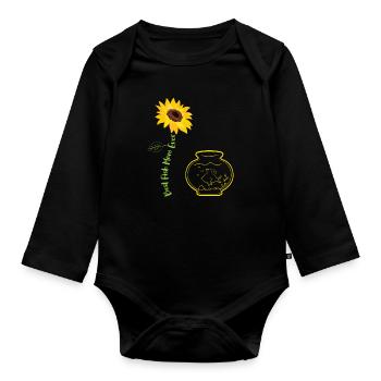 Best Fish Mom Ever - Baby Bio-Langarm-Body - Schwarz - Vorne